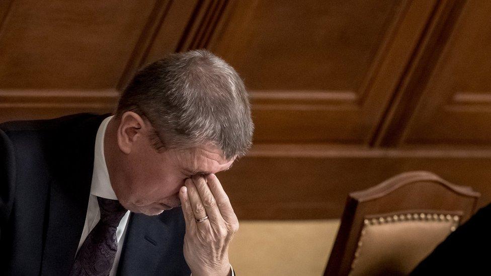 Czech Prime Minister Andrej Babis attends a parliamentary session in Prague