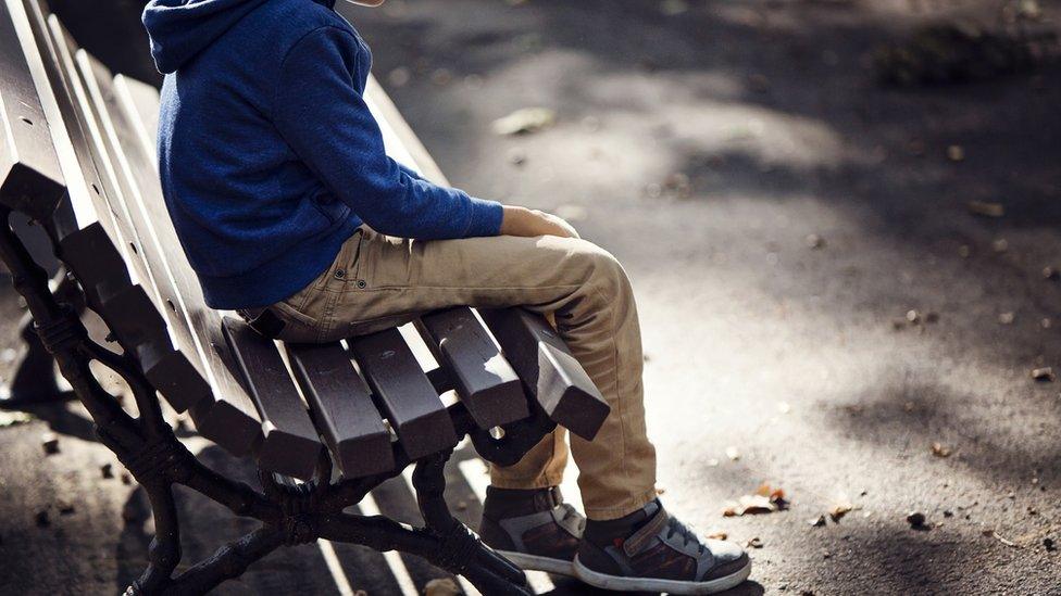 Boy on bench