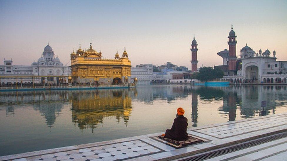 Harmandir Sahib, Golden Temple, in Amristar, Punjab, India.