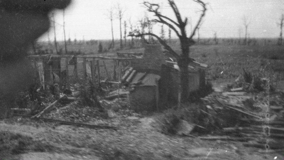 Photo of a battlefield in northern France in 1919