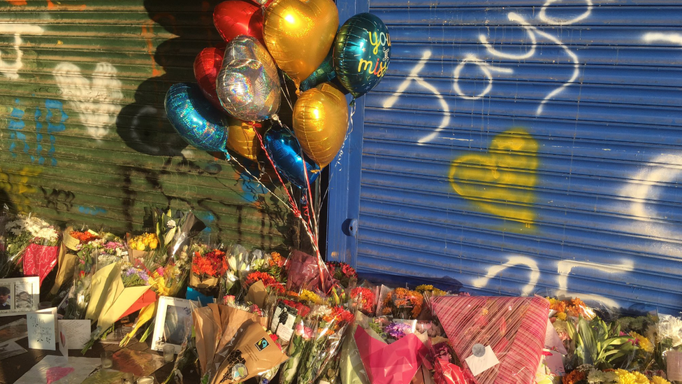 Tributes at scene in 2018