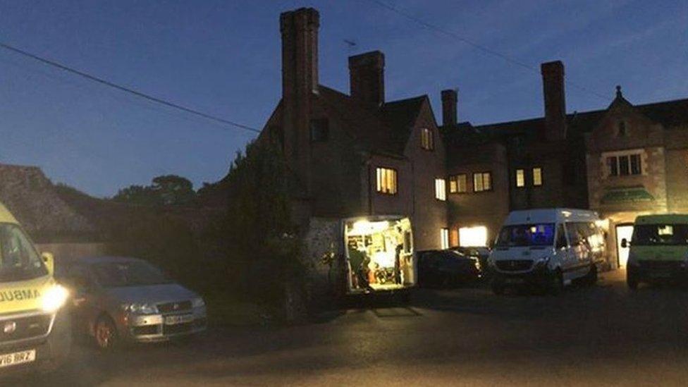 Ambulances parked outside care home