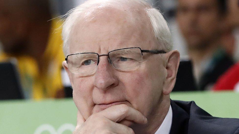 Pat Hickey looking on during a judo event match during the Rio 2016 Olympic Games