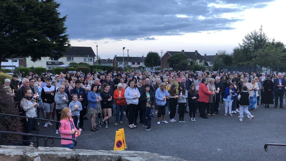 Vigil at St Oliver Plunkett Church in Strathfoyle