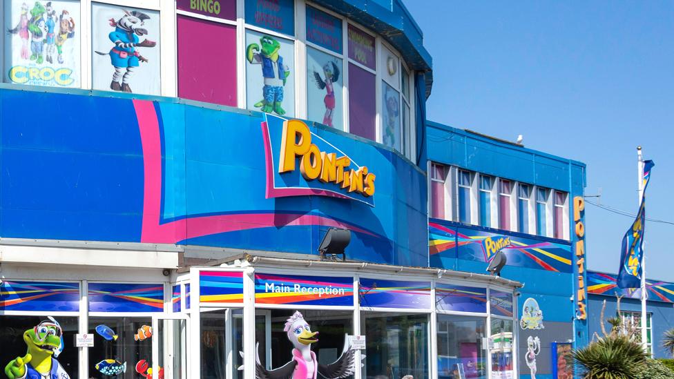 Main reception building at Pontins Camber Sands Holiday Park, Camber, East Sussex, England