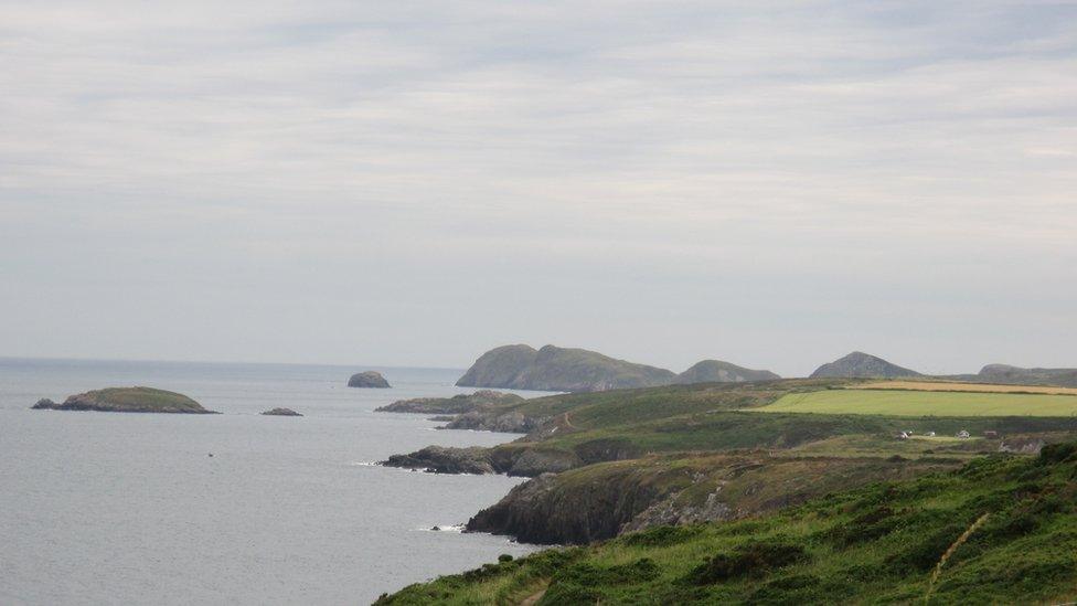 View from Caerfai Bay campsite, St Davids, Pembrokeshire