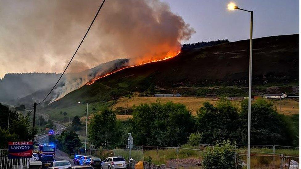 Fire on Maerdy mountain