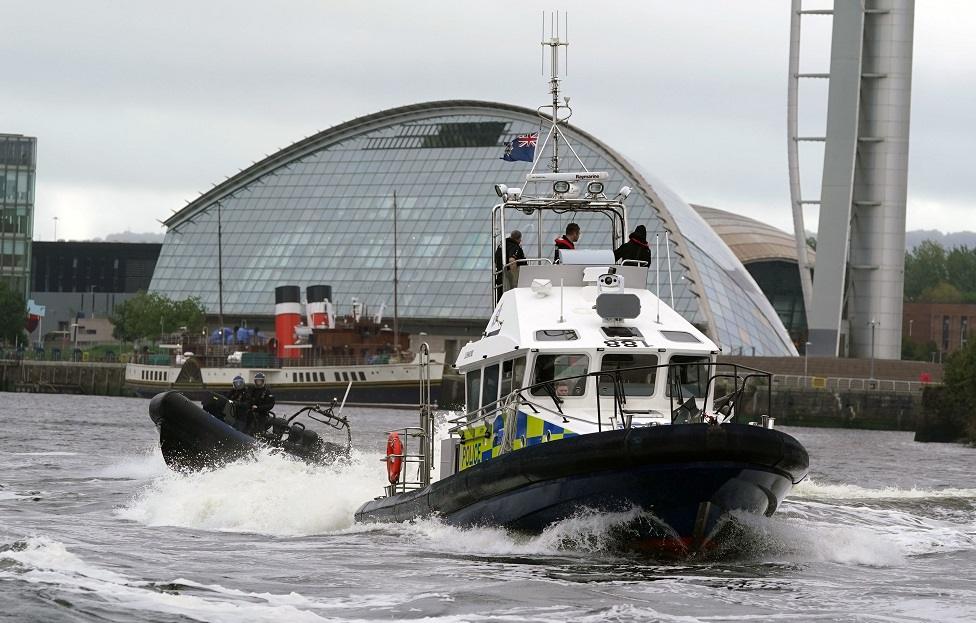 Police boat in Glasgow