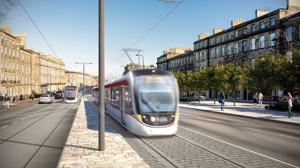 Tram in Elm Row (artist impression)