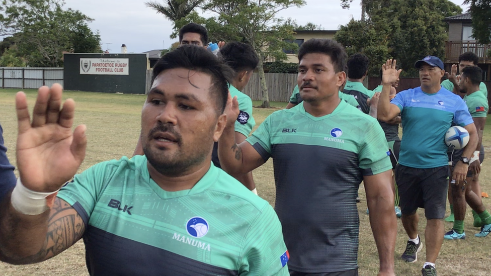 Pre-match training in Auckland