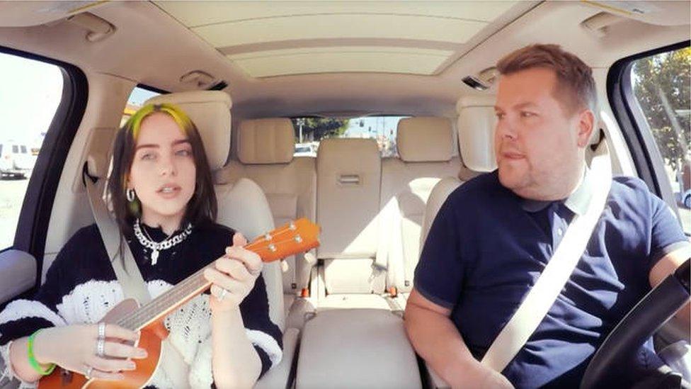 Billie Eilish and James Corden