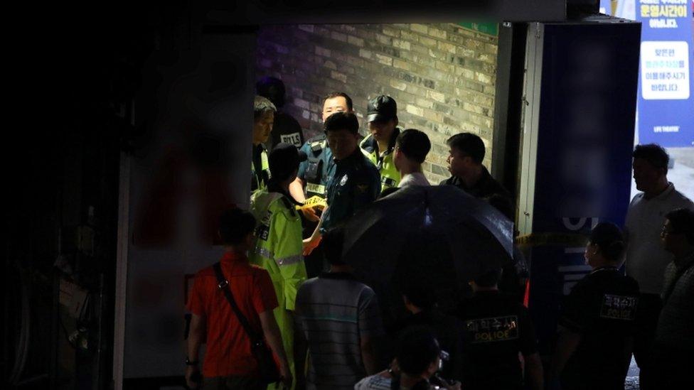 Rescue team at Coyote Ugly nightclub, Gwangju, South Korea 27 July 2019