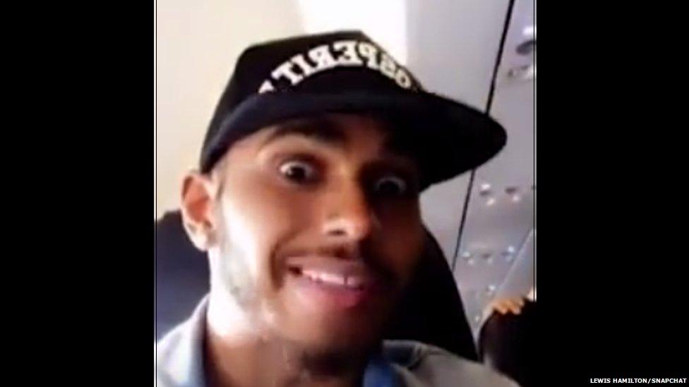 Lewis Hamilton pulling a face