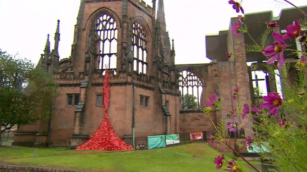 Butterfly installation at Coventry Cathedral