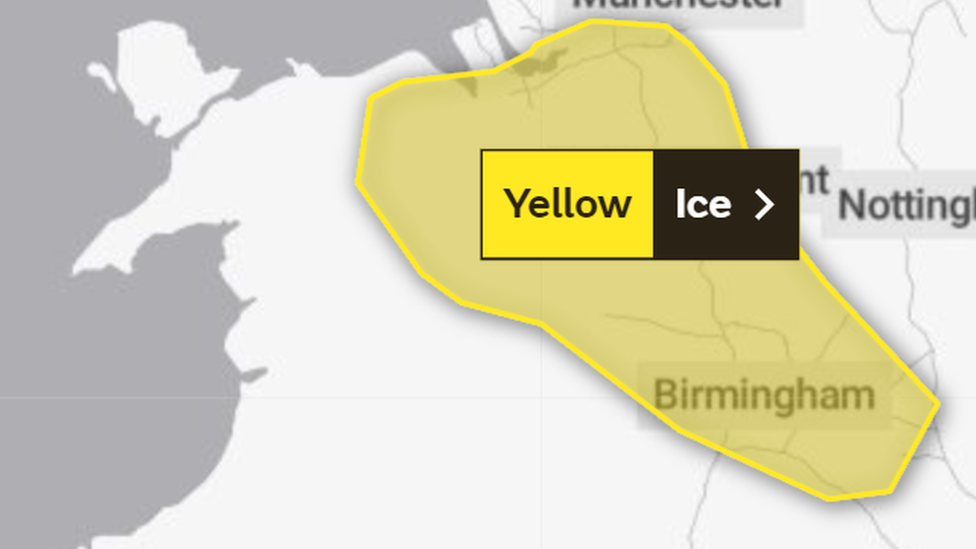 Map of the weather waring