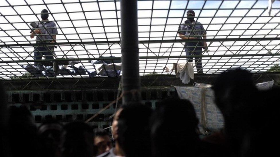 Prison guards at Quezaltepeque prison pictured in 2012