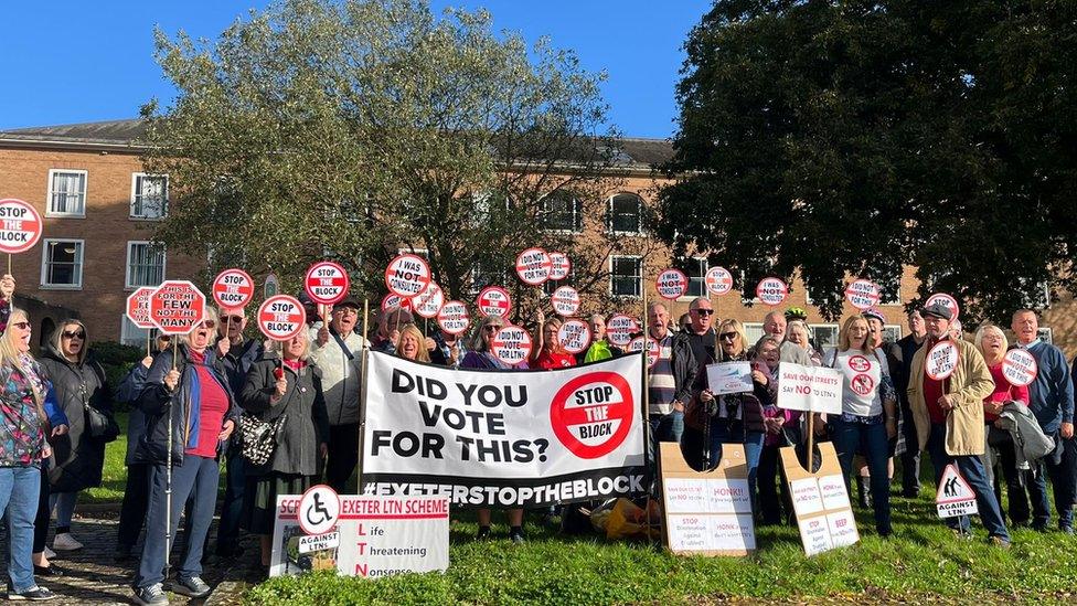 Protesters at County Hall