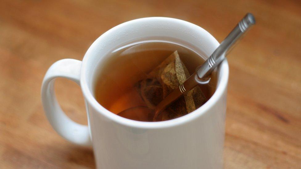 Tea bag in cup