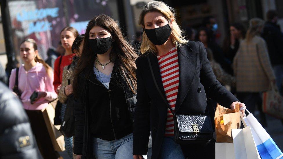 Shoppers in central London