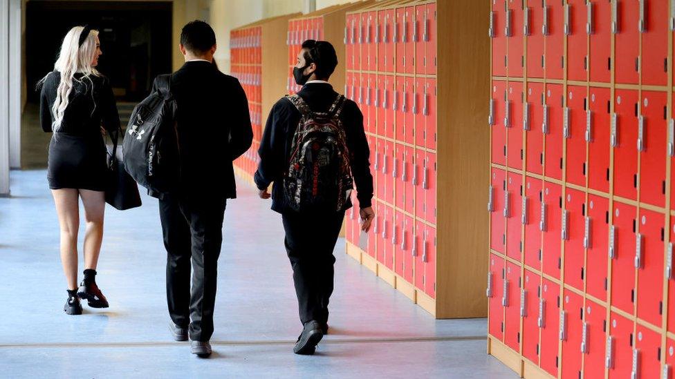 Pupils returned to St Paul's High School in Glasgow for the first time since the start of the coronavirus lockdown