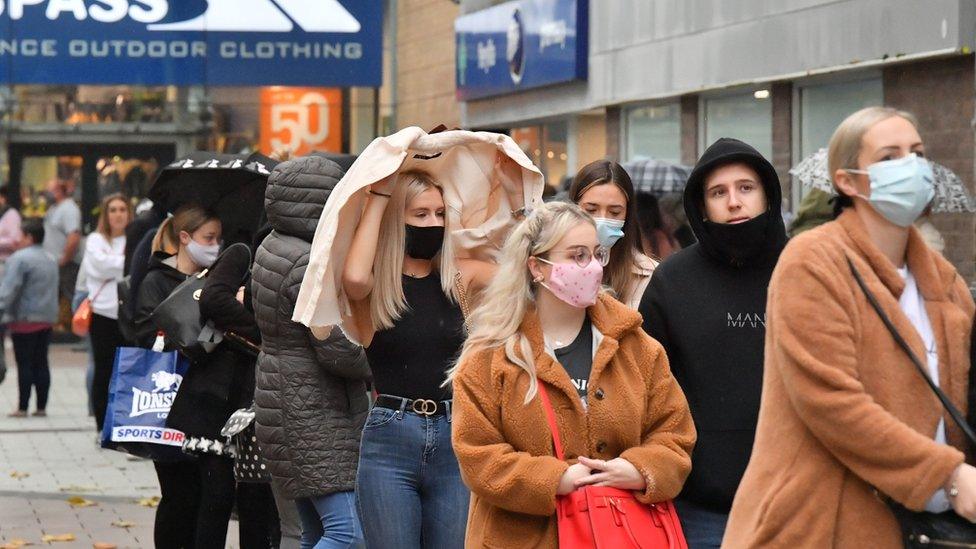 Shoppers in Cardiff