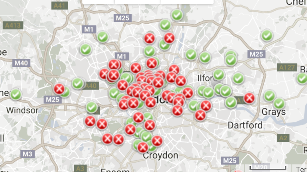 Pollution monitoring stations