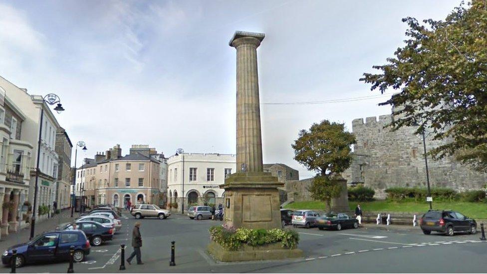 Market Square in Castletown with parking