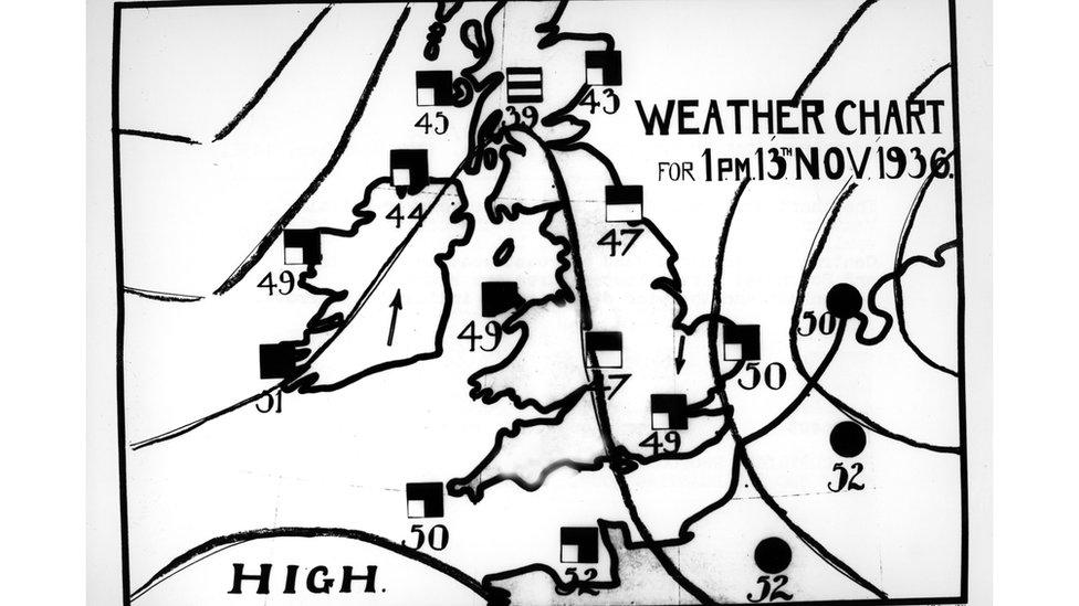 Weather map from 1936