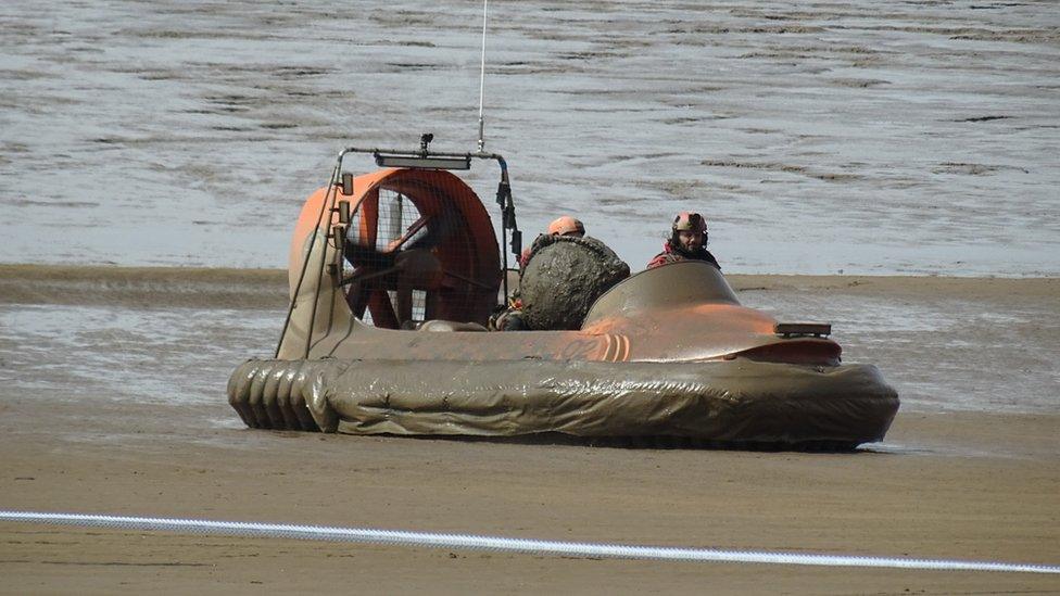 The buoy was dug out and brought to shore on a hovercraft