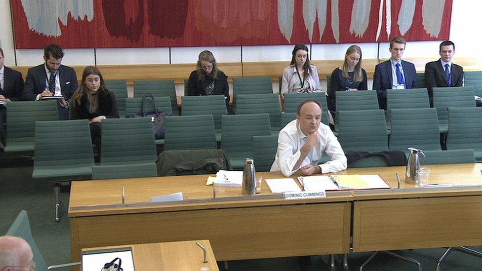 Dominic Cummings giving evidence to the Commons Treasury Committee