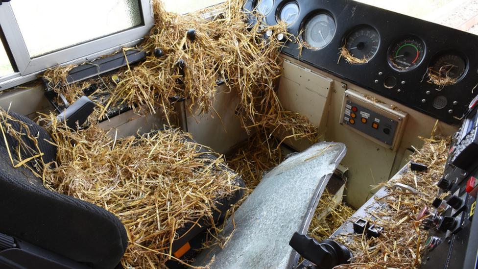 Driver's cab after crash