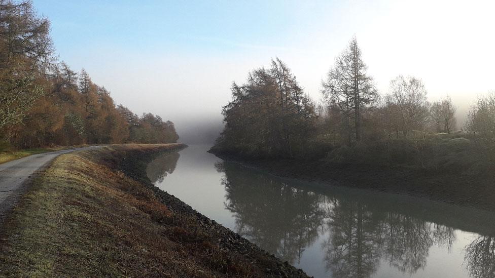 Lowered water level on Caledonian Canal