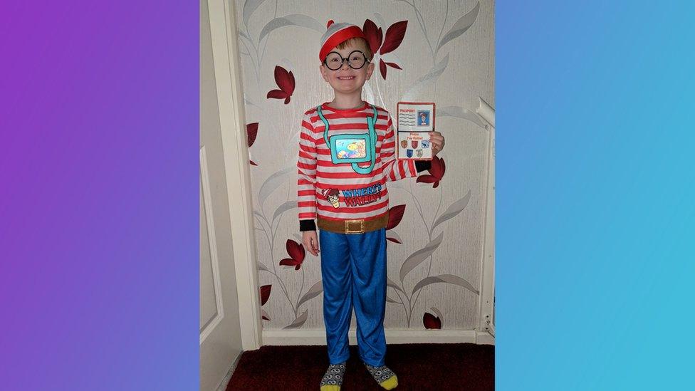 Adam dressed as Where's Wally