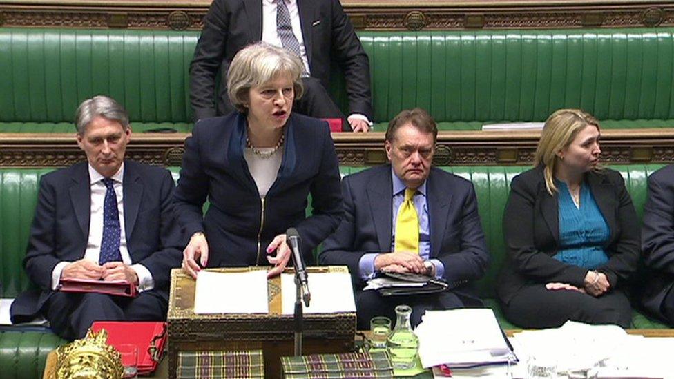 Theresa May addressing MPs