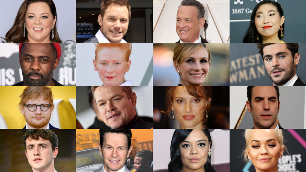 Melissa McCarthy, Chris Pratt, Tom Hanks, Awkwafina, Idris Elba, Tilda Swinton, Julia Roberts, Zac Efron, Ed Sheeran, Matt Damon, Natalie Portman, Sacha Baron Cohen, Paul Mescal, Mark Wahlberg, Tessa Thompson, Rita Ora