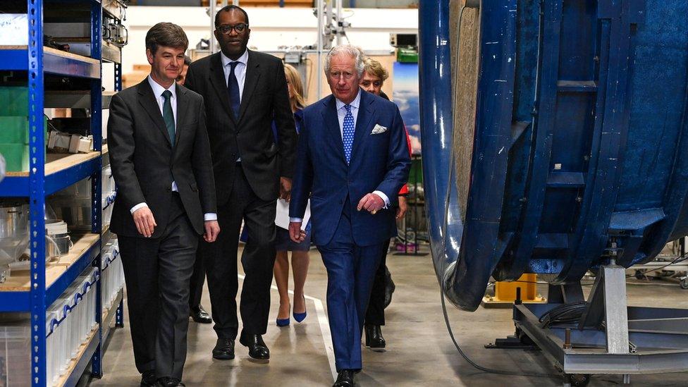 Prince Charles and Kwasi Kwarteng at the laboratory