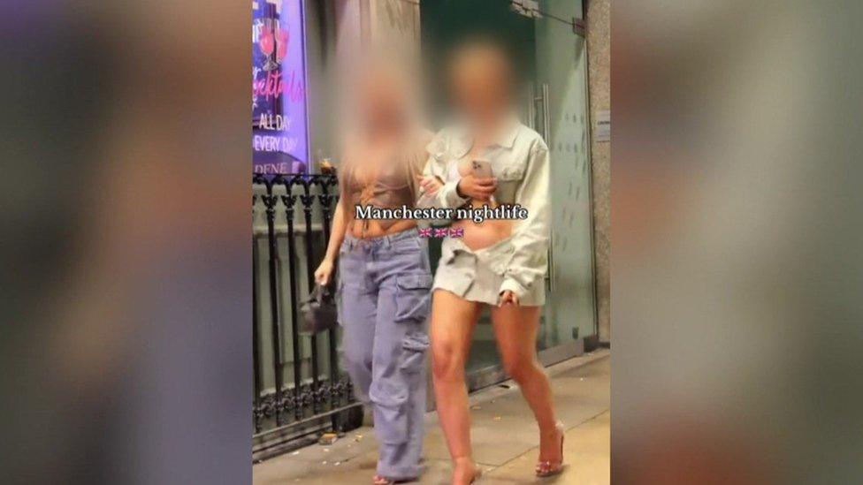 Women filmed on a night out