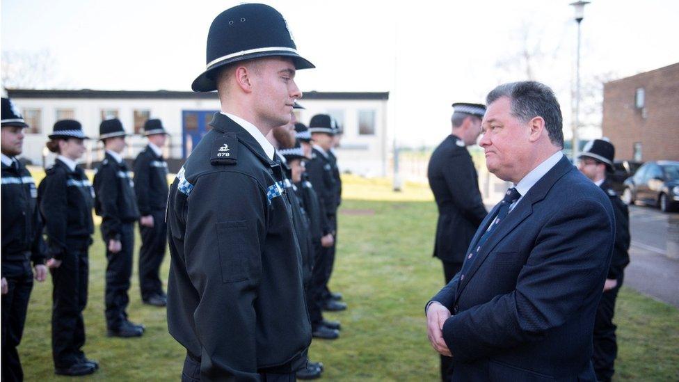 David Lloyd with Hertfordshire police officers