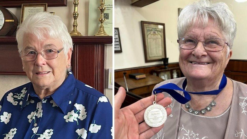 Mae Mair Jones, Lledrod a Phyllis Bell, Pont-lliw ymhlith y rhai sy'n derbyn Medal Gee eleni