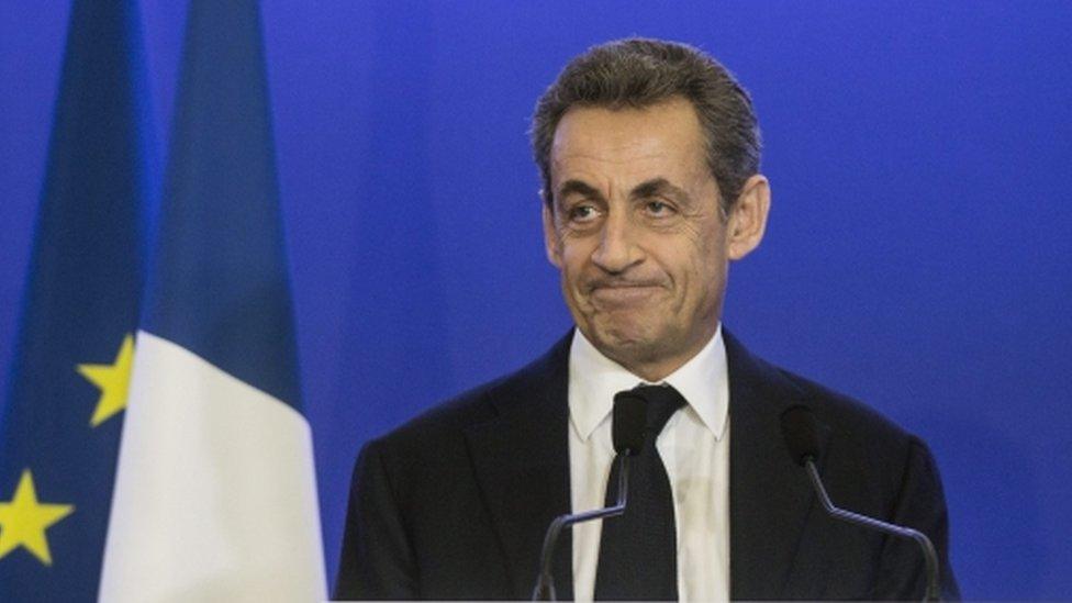 Former French President and leader of the right wing party "Les Republicains" Nicolas Sarkozy