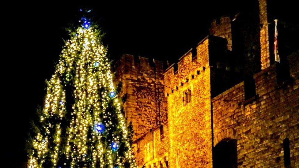 A rather festive-looking Cardiff Castle, as captured by Alun Nevett.