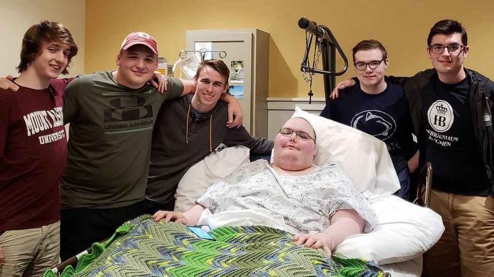 Six friends who met through online gaming at a hospital