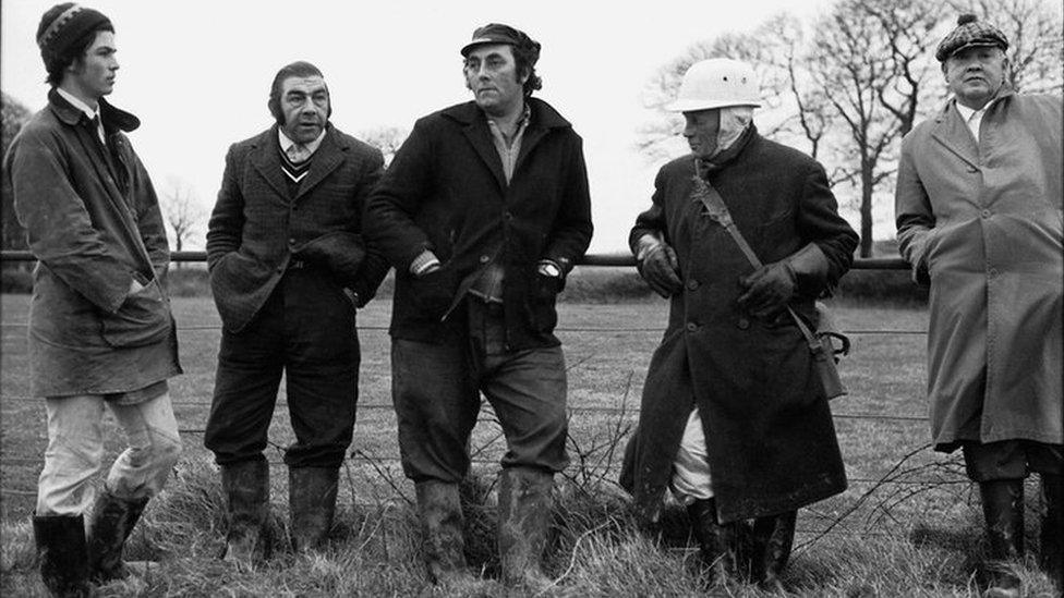 Hunt followers in Westcott Riddlecombe in 1975