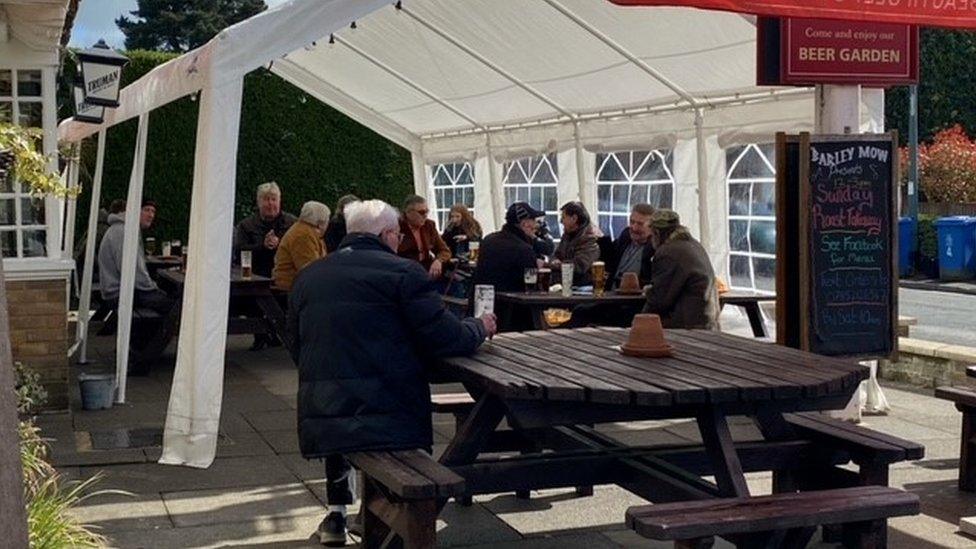 Customers at the Barley Mow in Maidenhead