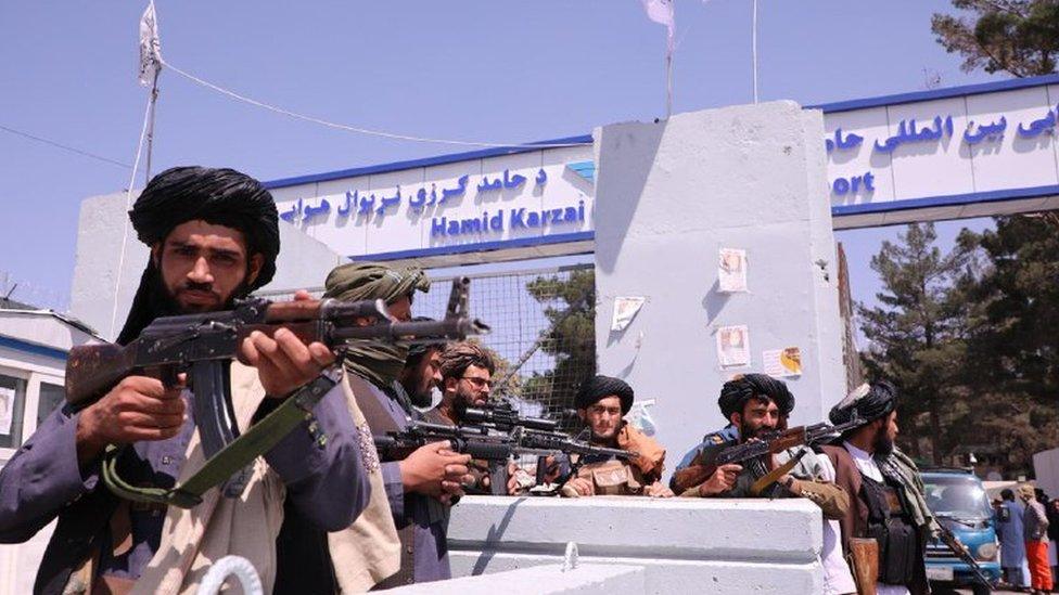 Taliban forces at Kabul Airport