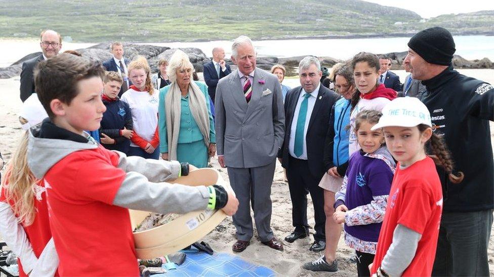 The couple spoke to children who were keen to highlight the scourge of plastic pollution