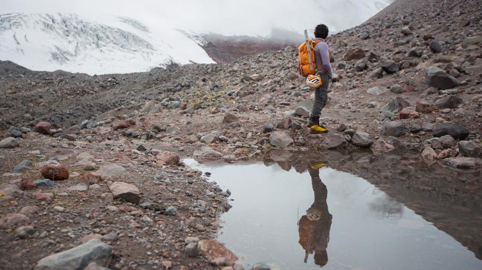 Juliana García on the Antisana volcano