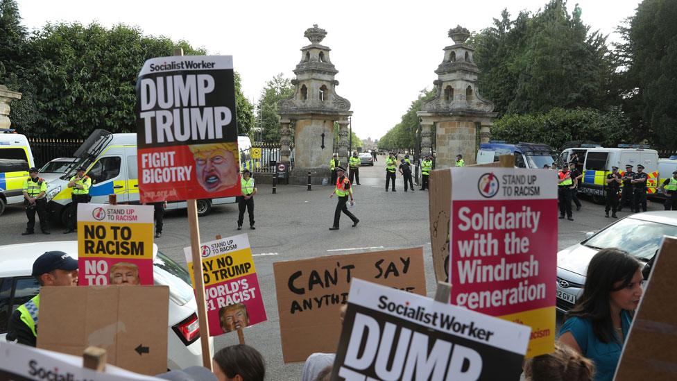 Protests outside Blenheim Palace