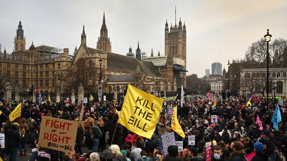 'Kill the Bill' protests outside Parliament in January