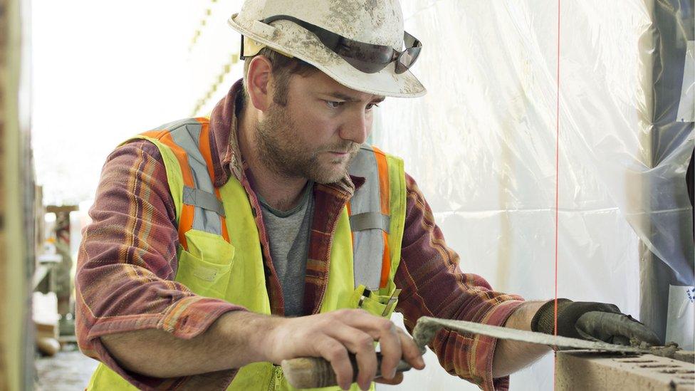 Man working on building site